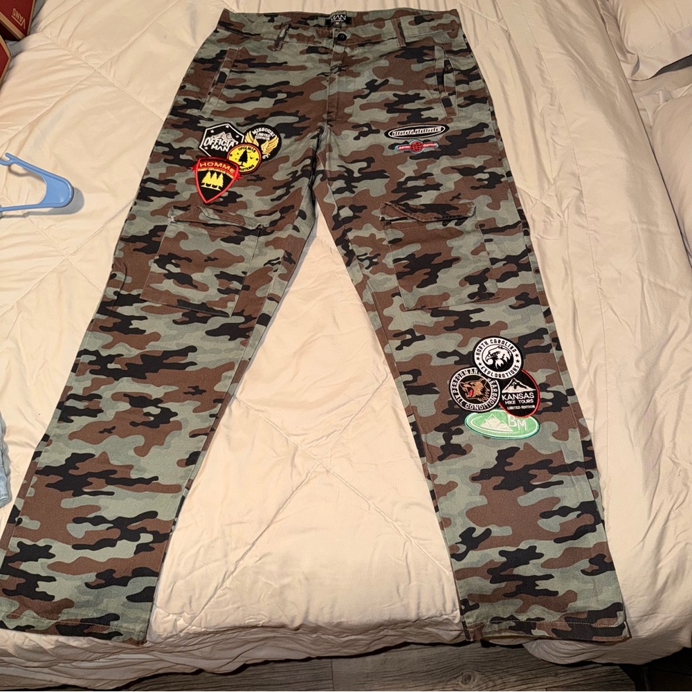 Camouflage Pants with Patches